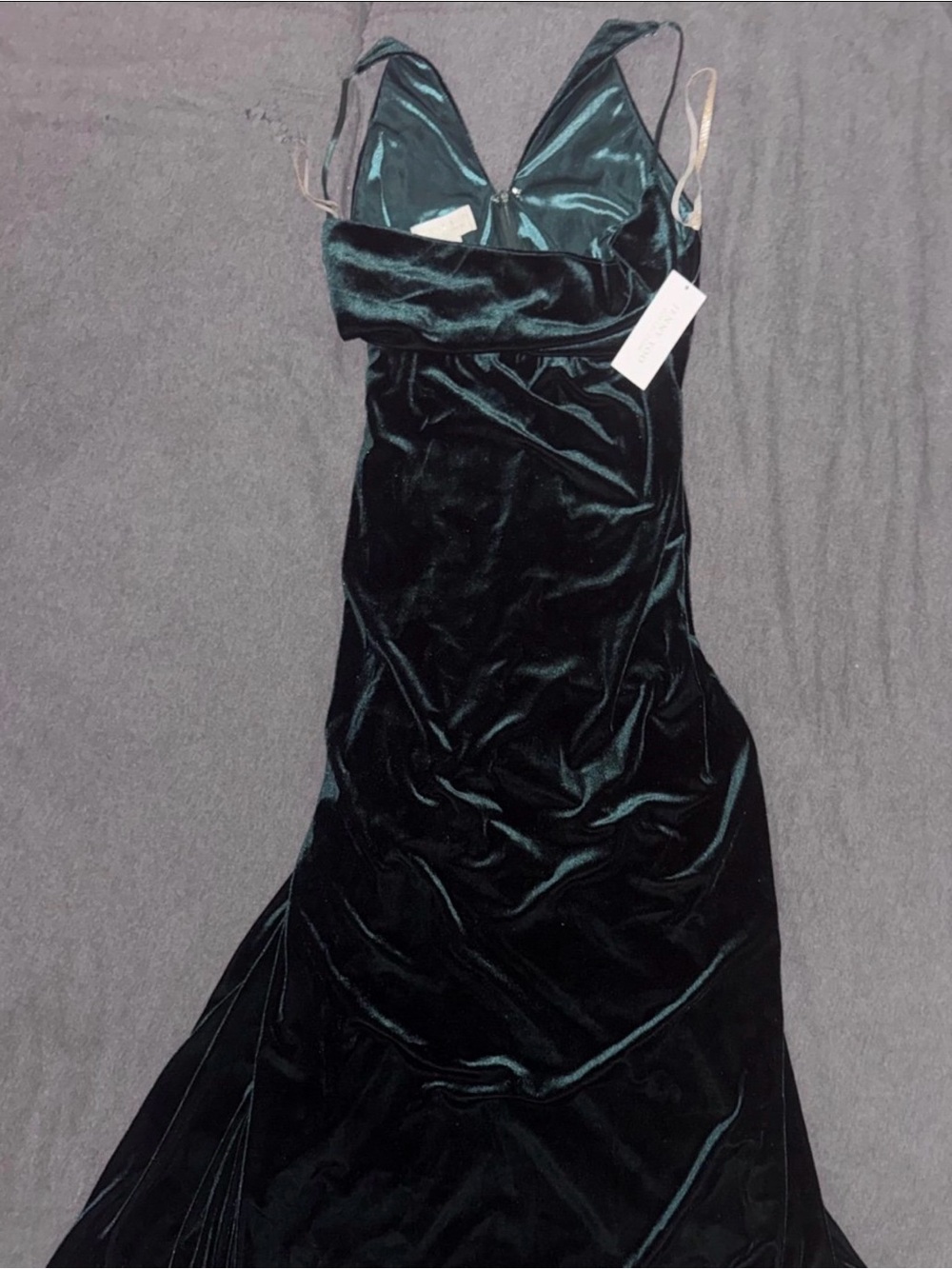 Jenny Yoo Sullivan Maternity Gown Women’s Size 10 Stretch Velvet Maxi Dress - Picture 9 of 10